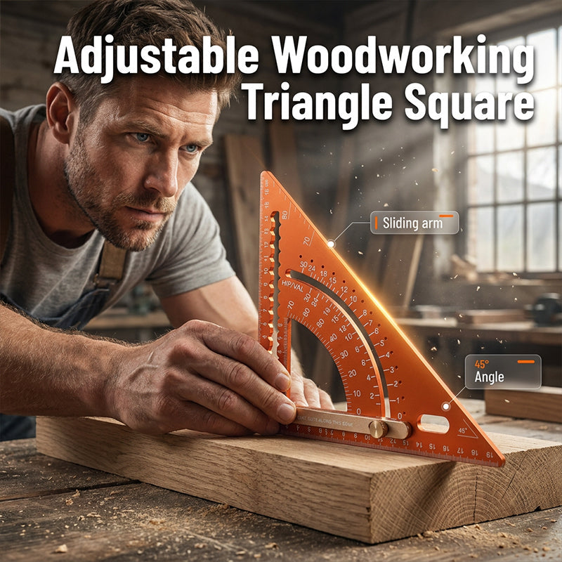 📐 TIJDELIJKE AANBIEDING: 50% KORTING! ✨ Precisie-driehoekige hoekmeter voor houtbewerking – van legering, verstelbaar, roestbestendig 🛠️