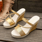 Dames Sleehak Sandalen met Gevlochten Enkelbandje | Zomerse Wedge Hakken