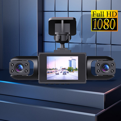 📹4-Lens 360° Zicht Dashcam - 1080P HD & Nachtzicht: Elimineer Blinden Hoeken & Bescherm Bewijsmateriaal!