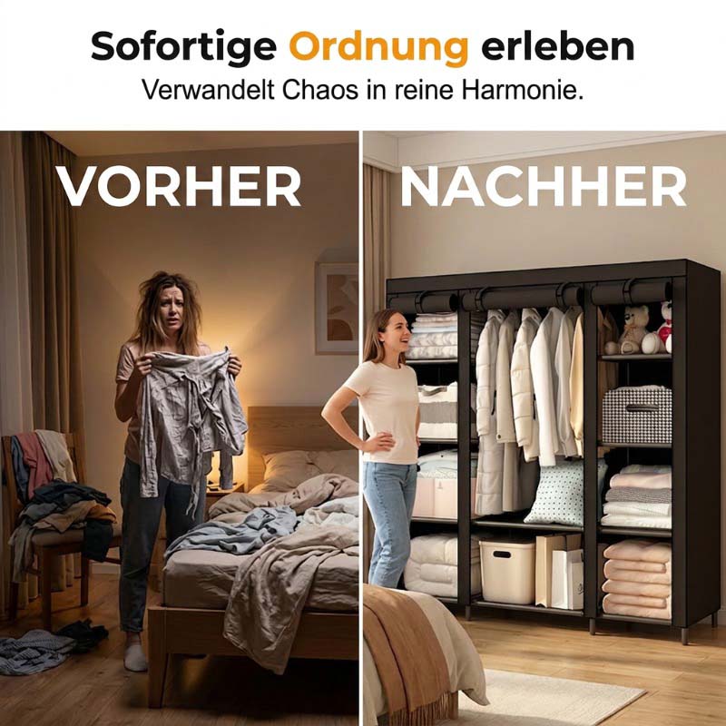 🔥 FLASH AANBIEDING: 50% KORTING! 📦 Draagbare Kledingkast van Niet-geweven Stof – Staal – 3 Maten & Eenvoudig te Monteren voor Slaapkamer & Dressing 🏠