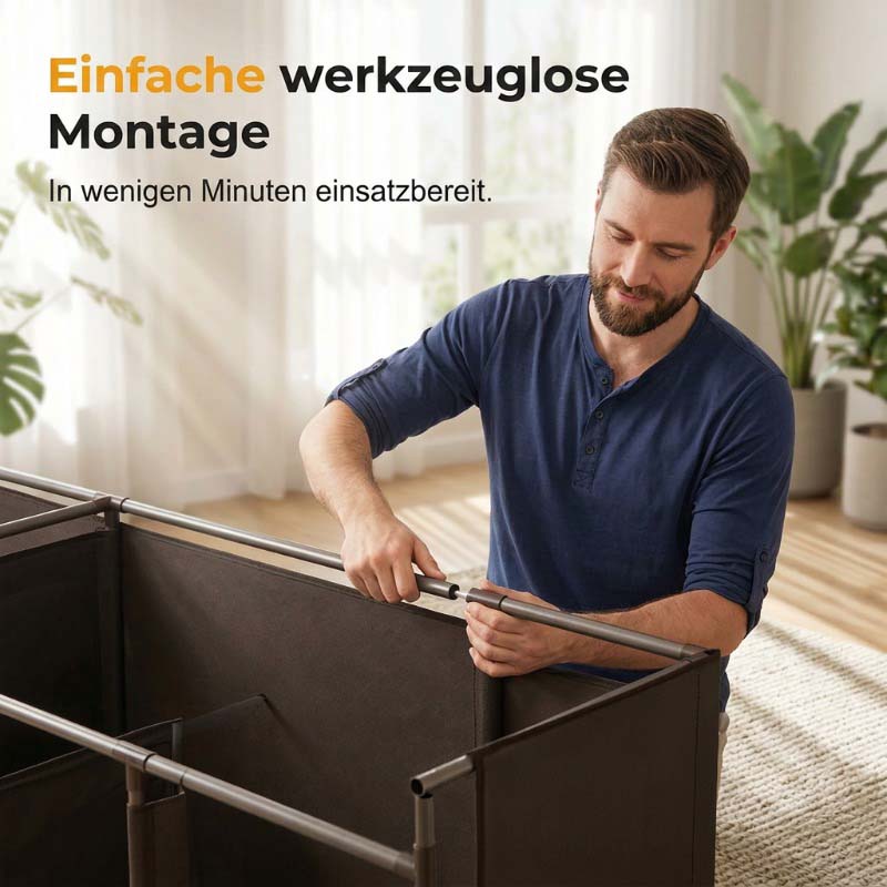 🔥 FLASH AANBIEDING: 50% KORTING! 📦 Draagbare Kledingkast van Niet-geweven Stof – Staal – 3 Maten & Eenvoudig te Monteren voor Slaapkamer & Dressing 🏠