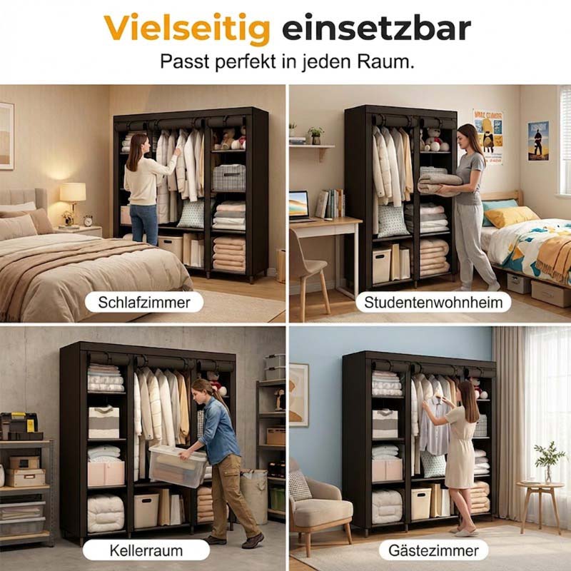 🔥 FLASH AANBIEDING: 50% KORTING! 📦 Draagbare Kledingkast van Niet-geweven Stof – Staal – 3 Maten & Eenvoudig te Monteren voor Slaapkamer & Dressing 🏠