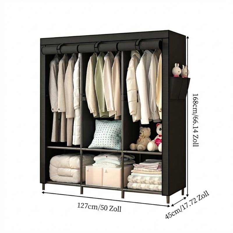 🔥 FLASH AANBIEDING: 50% KORTING! 📦 Draagbare Kledingkast van Niet-geweven Stof – Staal – 3 Maten & Eenvoudig te Monteren voor Slaapkamer & Dressing 🏠