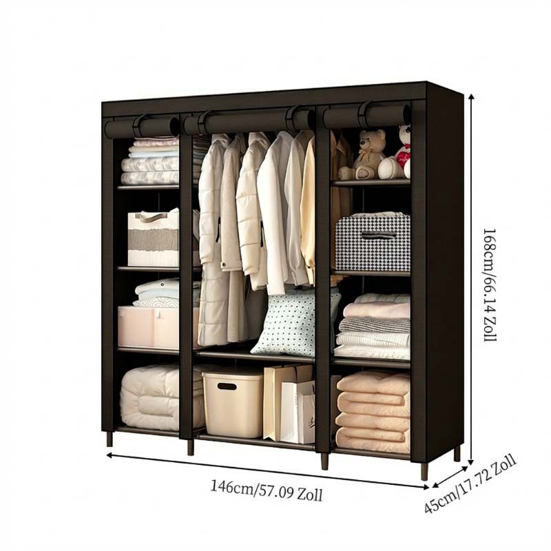 🔥 FLASH AANBIEDING: 50% KORTING! 📦 Draagbare Kledingkast van Niet-geweven Stof – Staal – 3 Maten & Eenvoudig te Monteren voor Slaapkamer & Dressing 🏠
