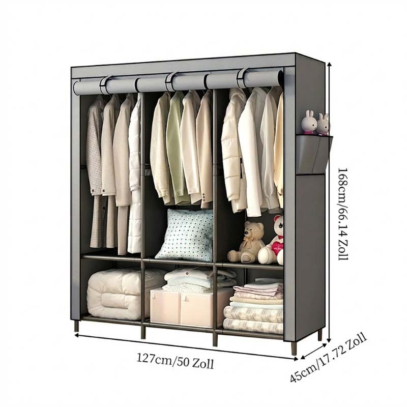 🔥 FLASH AANBIEDING: 50% KORTING! 📦 Draagbare Kledingkast van Niet-geweven Stof – Staal – 3 Maten & Eenvoudig te Monteren voor Slaapkamer & Dressing 🏠