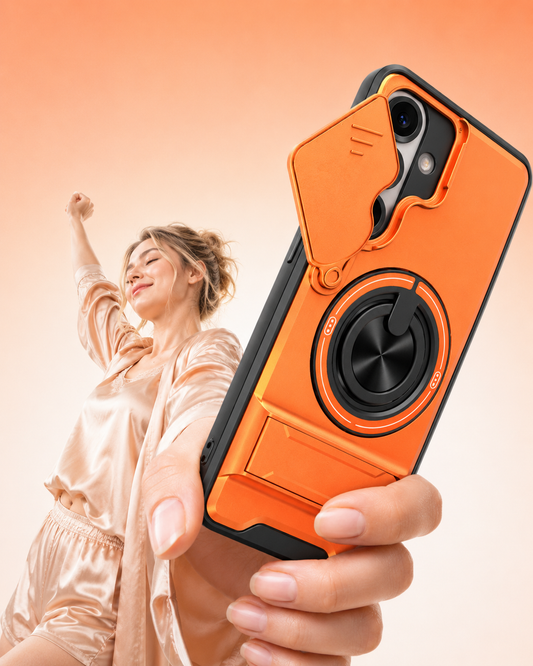 Robuust Samsung-hoesje met camerabescherming en ringstandaard