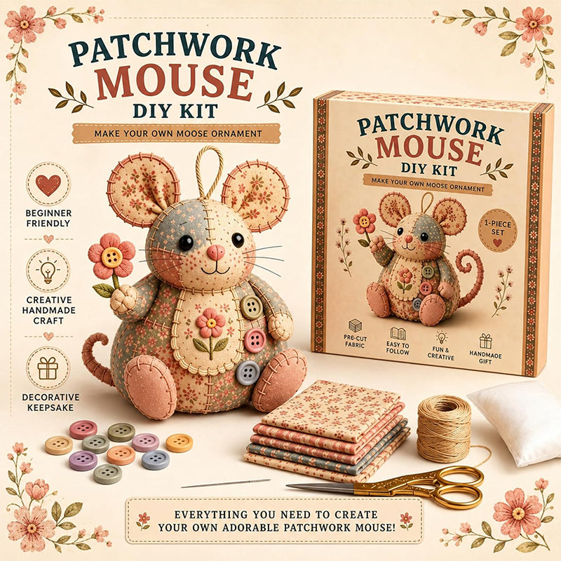 🐭50% KORTING❤️Stop met scrollen en naai je eigen schattige muis! Deze complete set geeft je alles – stof, vulling, naald – en voor je het weet hou je een zelfgemaakt vriendje in je handen!