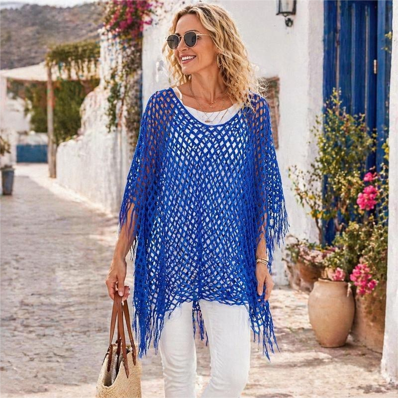 💐Zomerse metallic gehaakte strandjurk – Lichtgewicht, soepel vallend en moeiteloos stijlvol