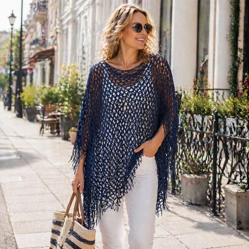 💐Zomerse metallic gehaakte strandjurk – Lichtgewicht, soepel vallend en moeiteloos stijlvol