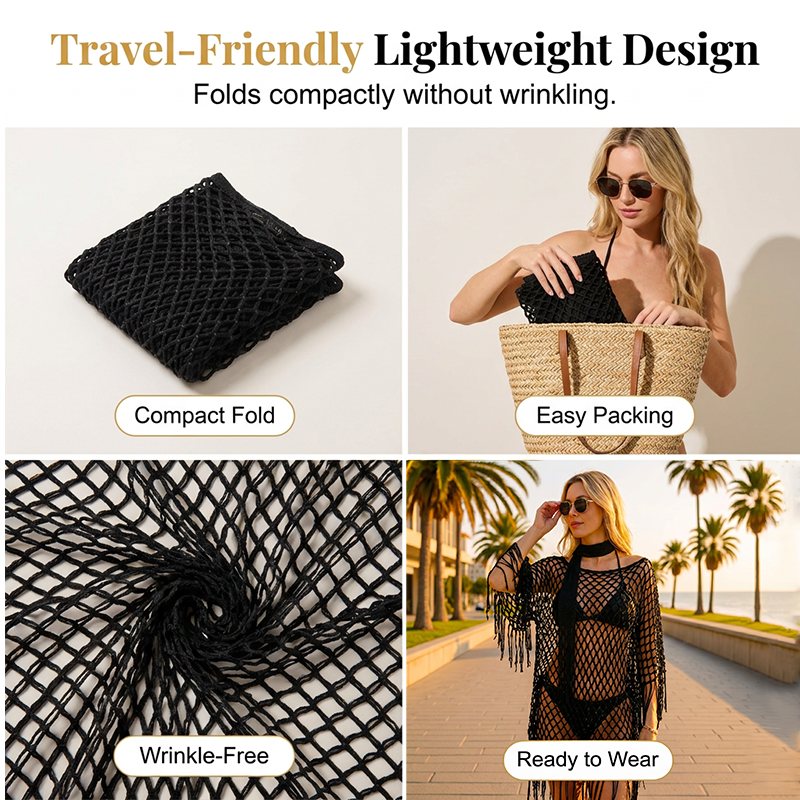 💐Zomerse metallic gehaakte strandjurk – Lichtgewicht, soepel vallend en moeiteloos stijlvol