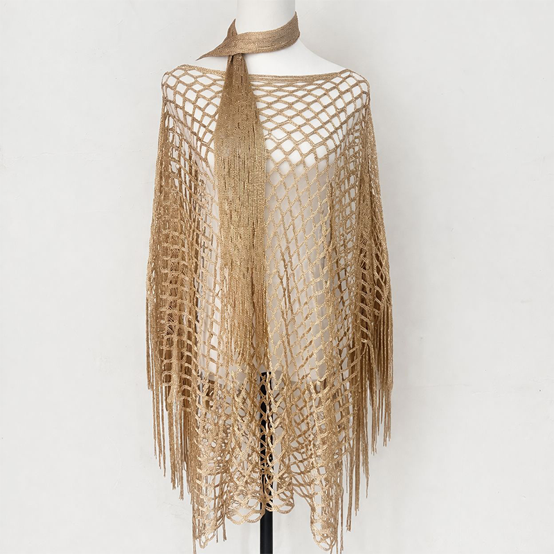 💐Zomerse metallic gehaakte strandjurk – Lichtgewicht, soepel vallend en moeiteloos stijlvol