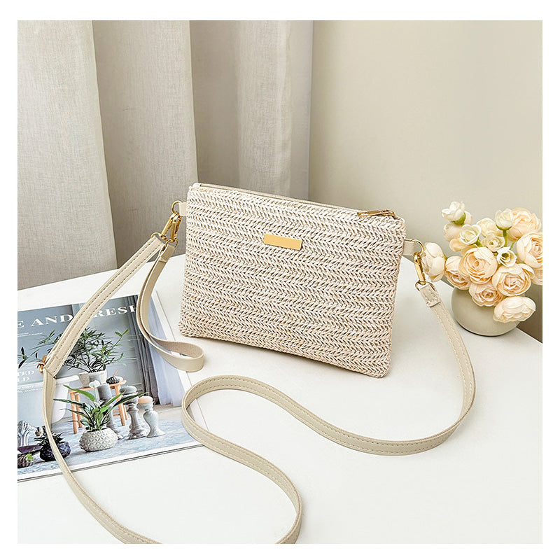 ⏳Tijdelijk 50% korting⏰Dames geweven stro schoudertas en clutch👜