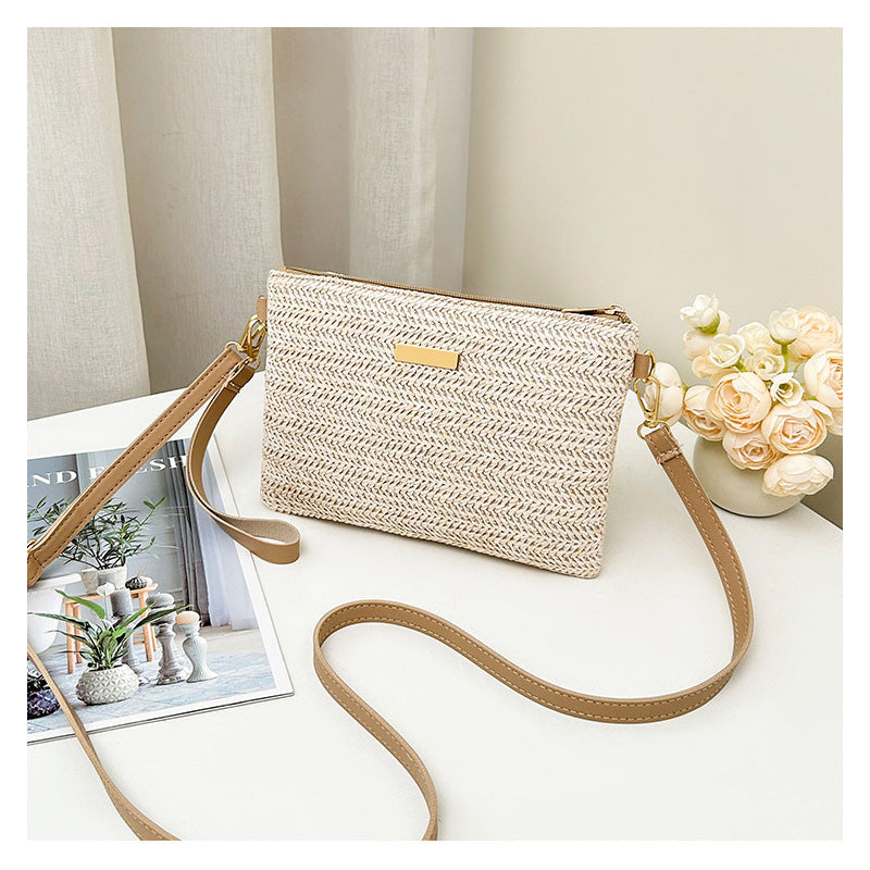 ⏳Tijdelijk 50% korting⏰Dames geweven stro schoudertas en clutch👜
