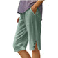 🌸Dames casual effen capribroek met zakken