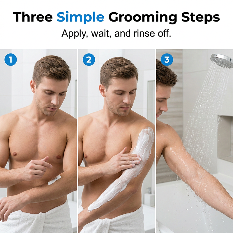 🧔💨 Milde ontharingscrème voor mannen – Geen scheermes, geen pijn, geen irritatie | Glad in 5 minuten ⏱️✨