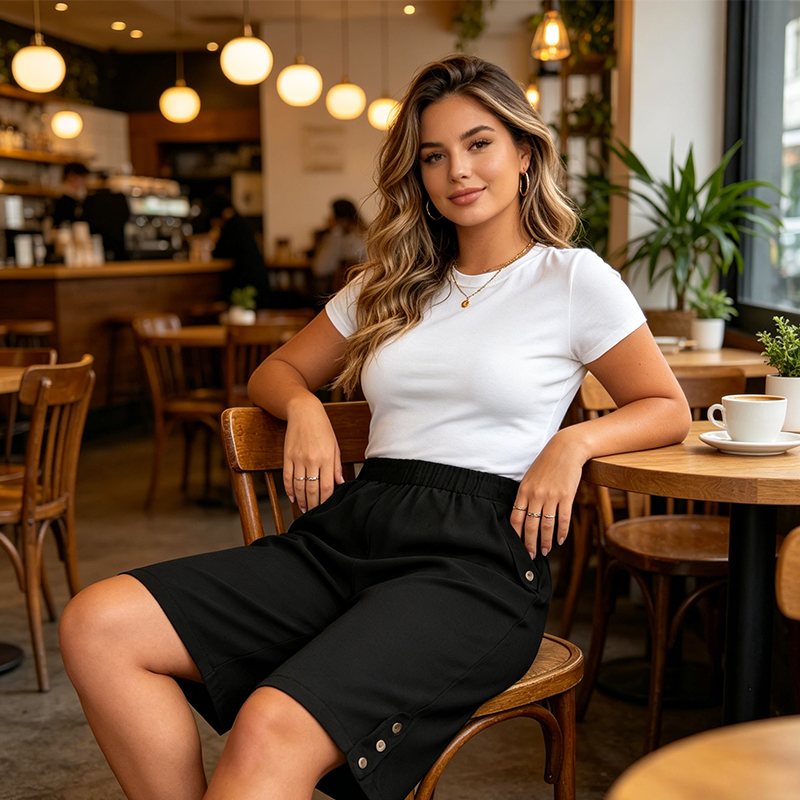 Comfortabele Capribroek met Elastische Taille voor Dames