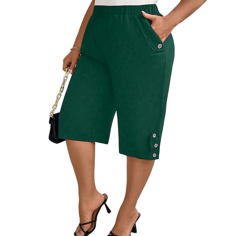 Comfortabele Capribroek met Elastische Taille voor Dames