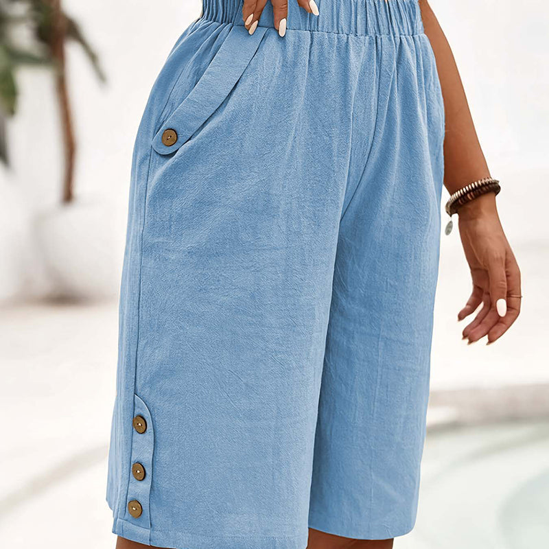 Comfortabele Capribroek met Elastische Taille voor Dames
