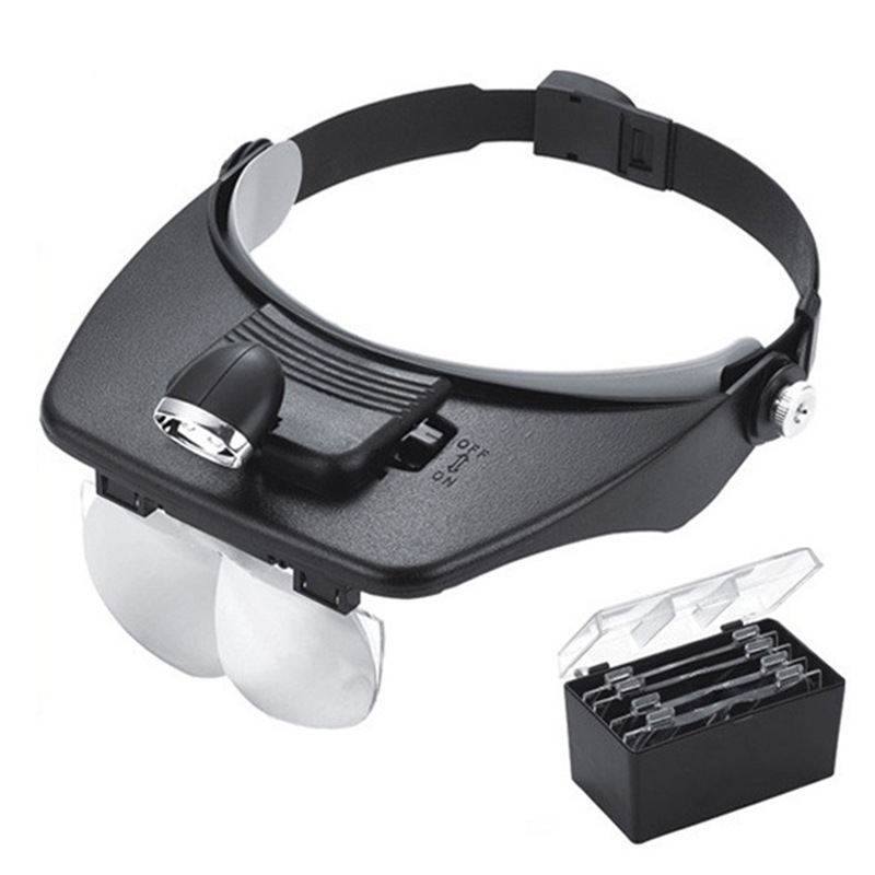 LED Hoofdband Vergrootglas met 4 Lenzen