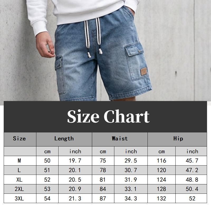Losse Heren Denim Shorts in High-Streetstijl