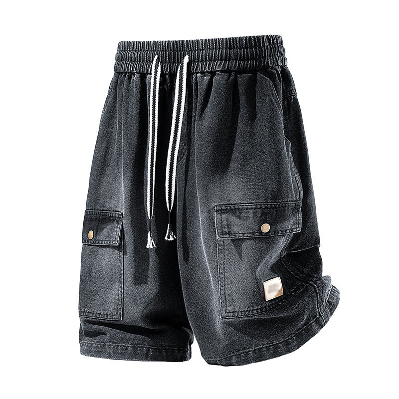 Losse Heren Denim Shorts in High-Streetstijl