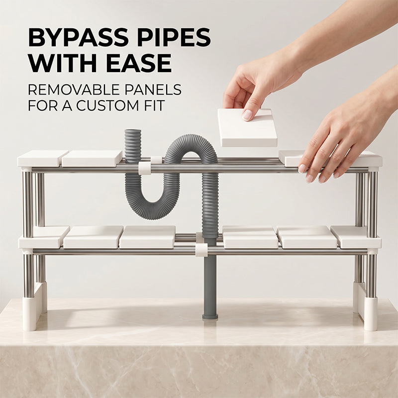 Expandable Under Sink Shelf