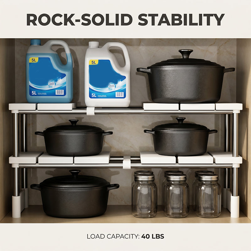 Expandable Under Sink Shelf