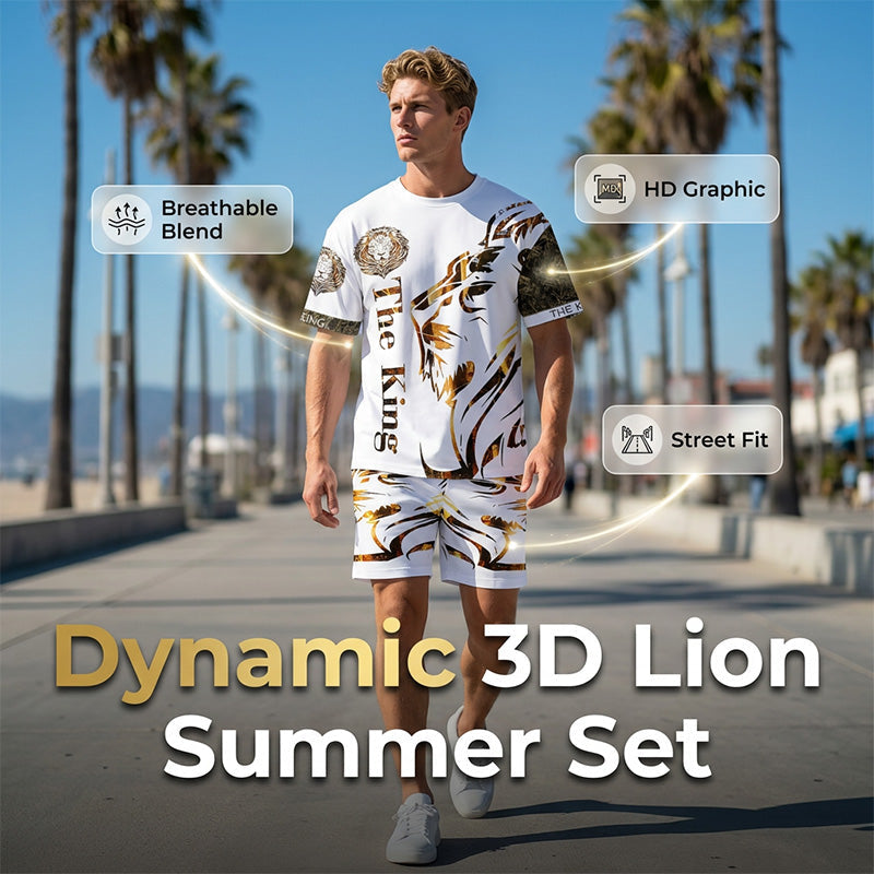 Heren casual top en shorts 2-delige set