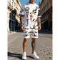 Heren casual top en shorts 2-delige set