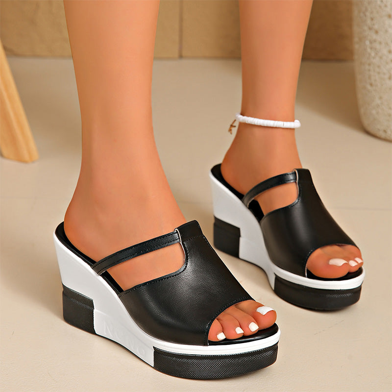 Dames elegante plateau sleehaksandalen