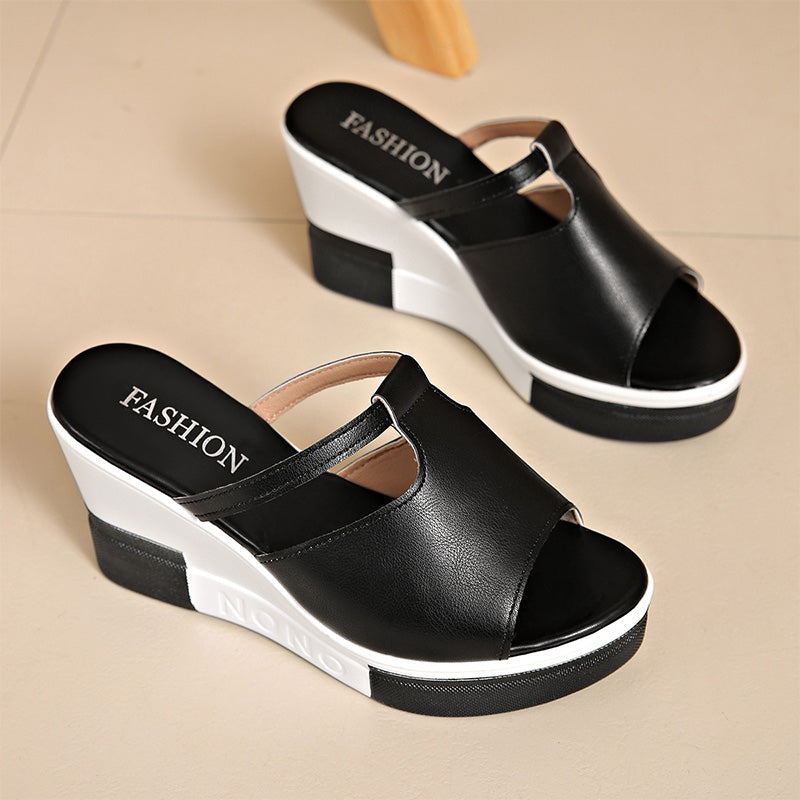 Dames elegante plateau sleehaksandalen