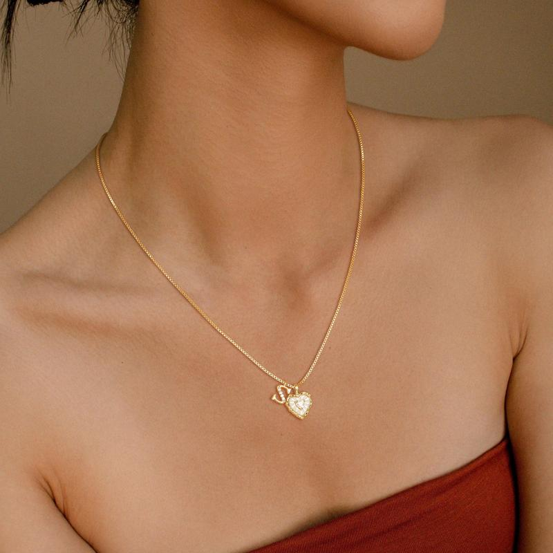 Hartvormige Letters Micro Pavé Schakelketting