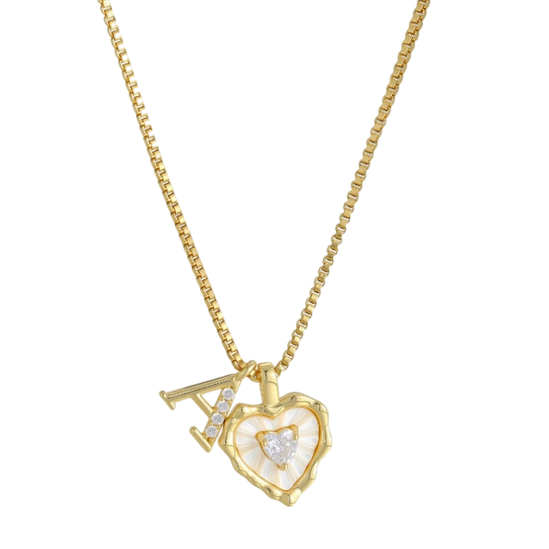 Hartvormige Letters Micro Pavé Schakelketting
