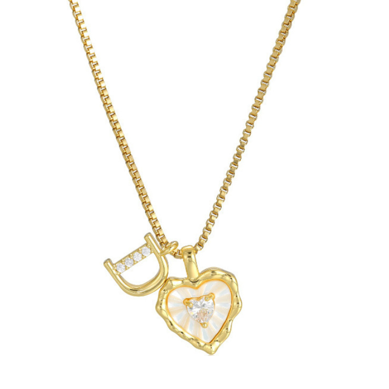 Hartvormige Letters Micro Pavé Schakelketting