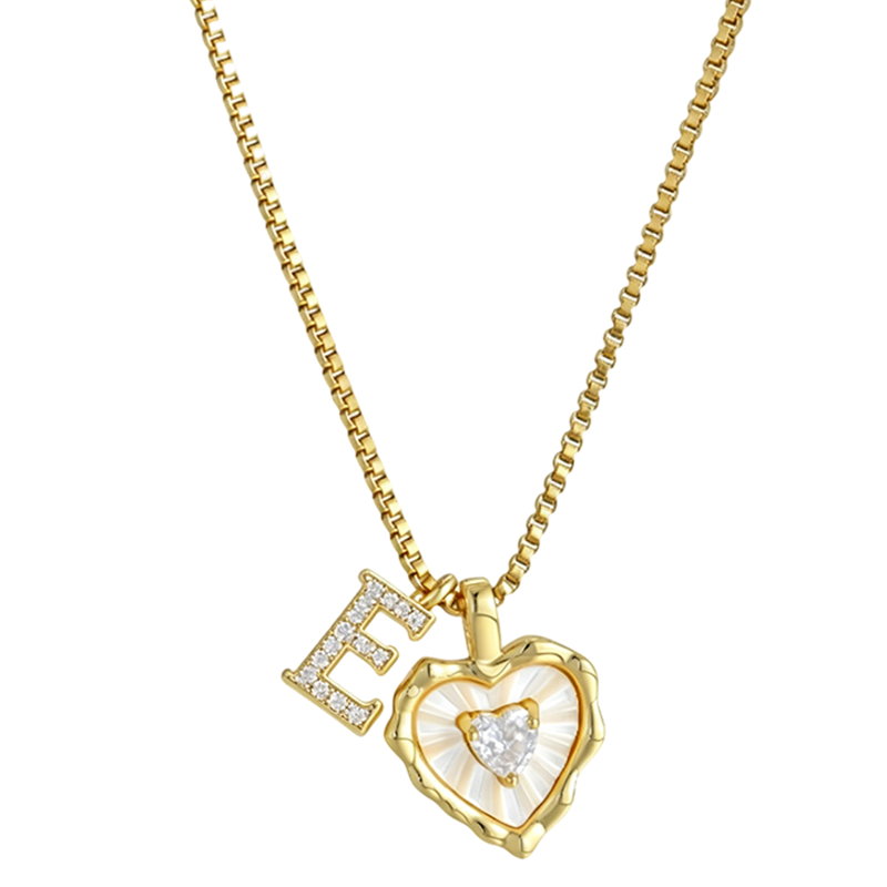 Hartvormige Letters Micro Pavé Schakelketting