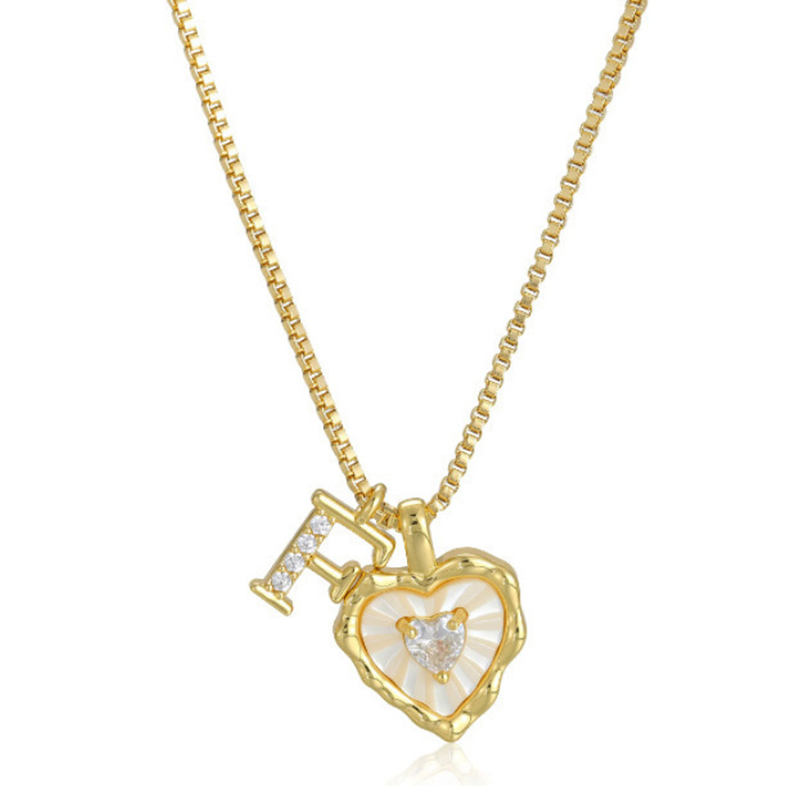Hartvormige Letters Micro Pavé Schakelketting