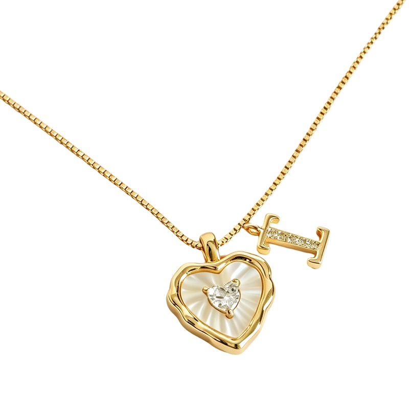 Hartvormige Letters Micro Pavé Schakelketting