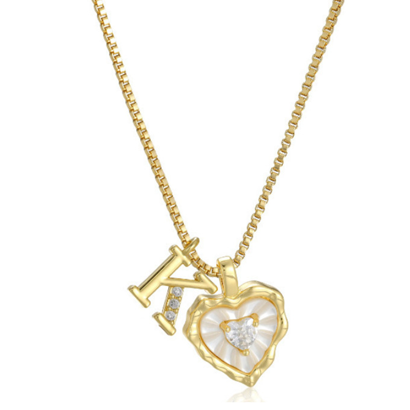 Hartvormige Letters Micro Pavé Schakelketting