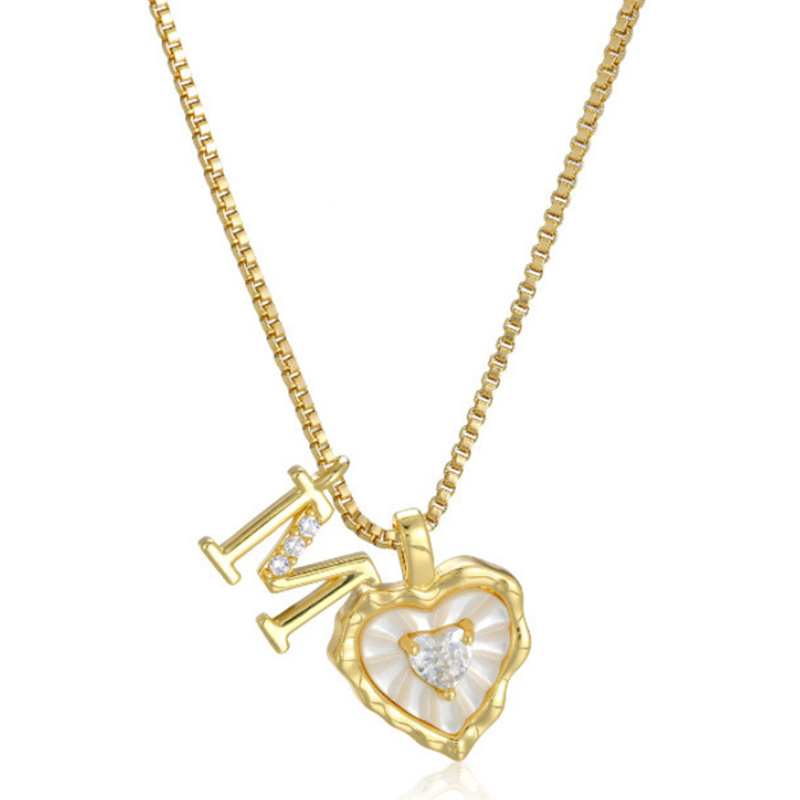 Hartvormige Letters Micro Pavé Schakelketting