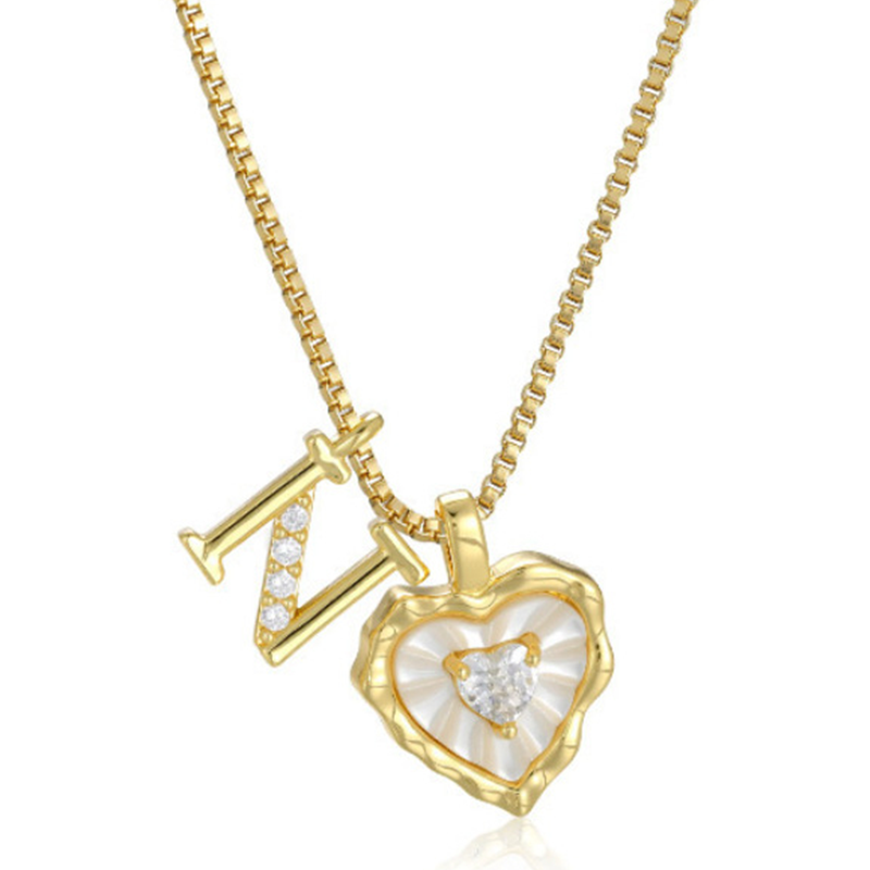 Hartvormige Letters Micro Pavé Schakelketting