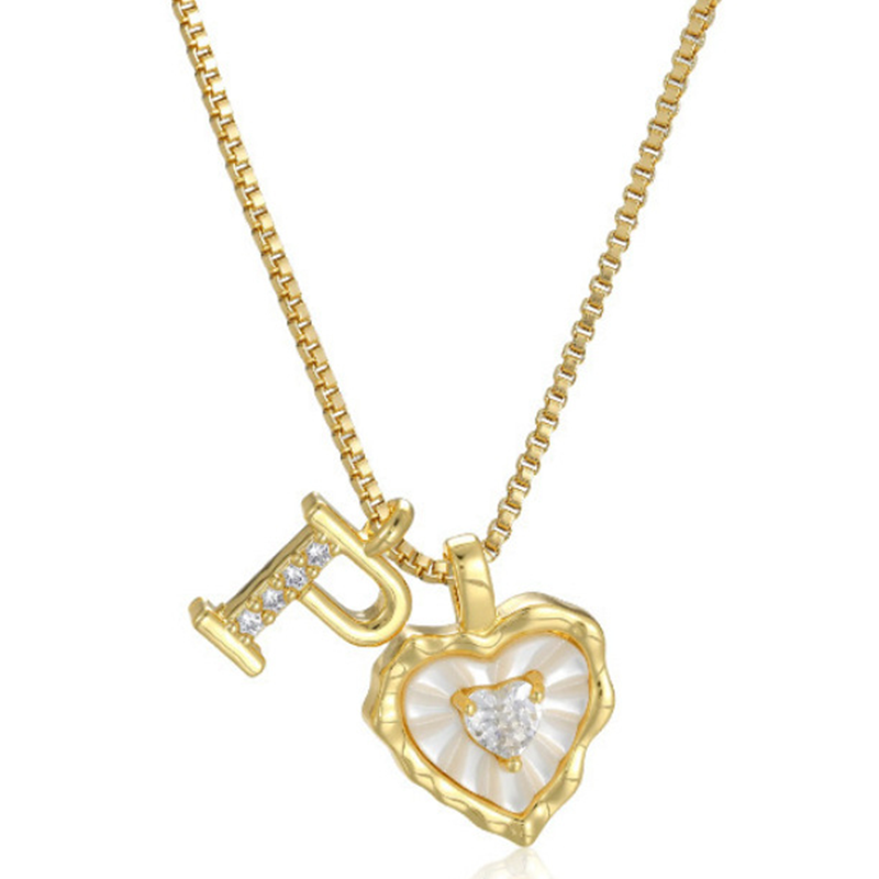Hartvormige Letters Micro Pavé Schakelketting