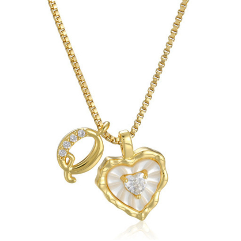 Hartvormige Letters Micro Pavé Schakelketting