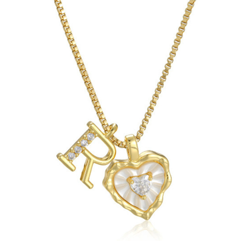 Hartvormige Letters Micro Pavé Schakelketting