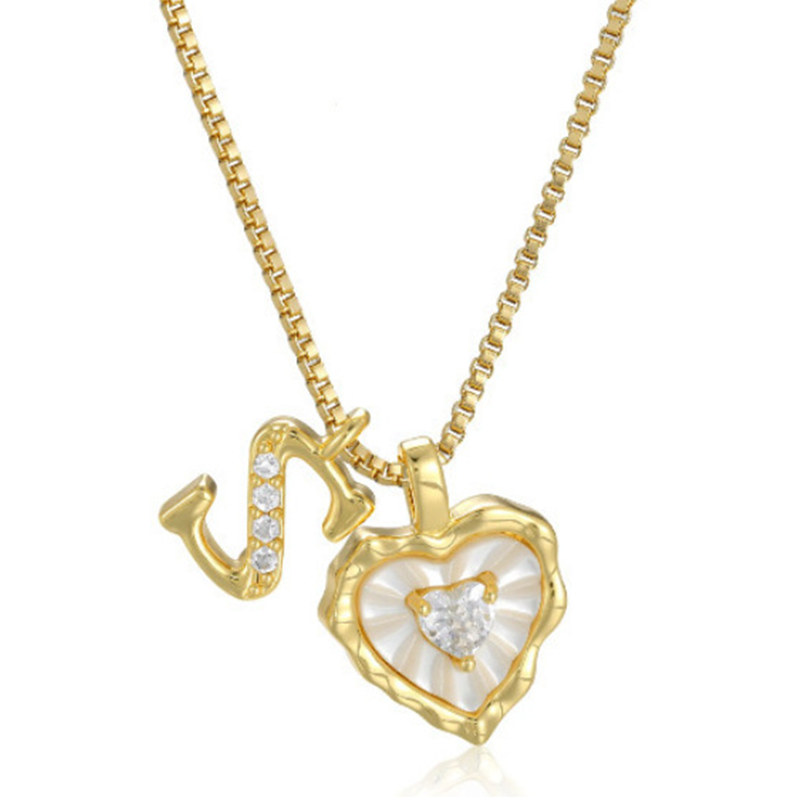 Hartvormige Letters Micro Pavé Schakelketting
