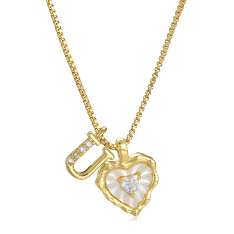 Hartvormige Letters Micro Pavé Schakelketting
