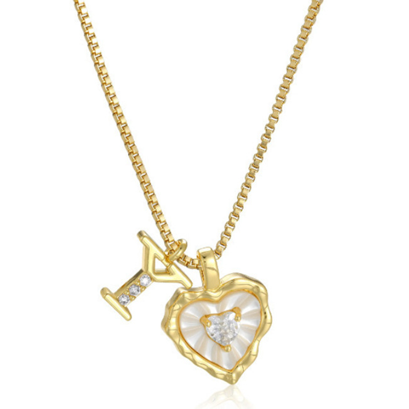 Hartvormige Letters Micro Pavé Schakelketting