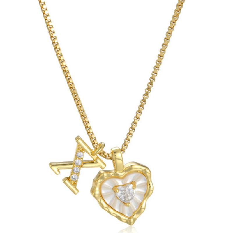 Hartvormige Letters Micro Pavé Schakelketting