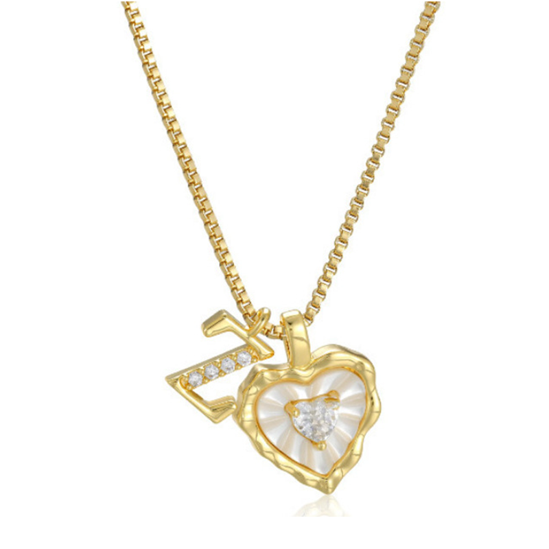 Hartvormige Letters Micro Pavé Schakelketting