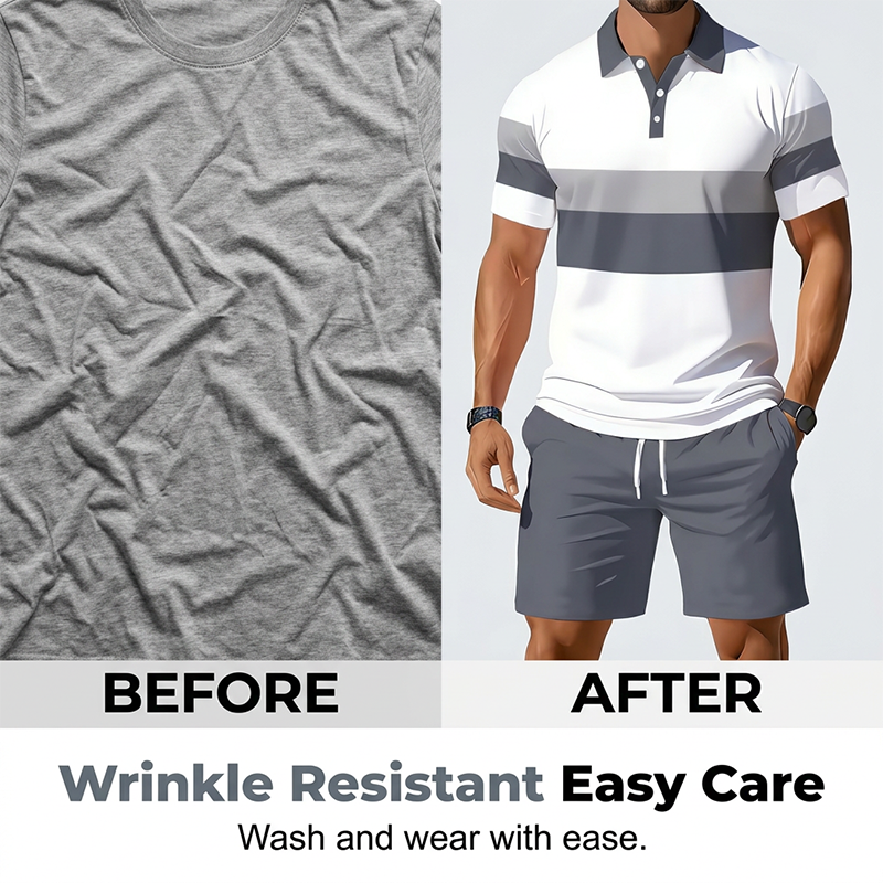 ⏳Tijdelijke aanbieding⏰Tweedelige set voor heren: shirt en korte broek