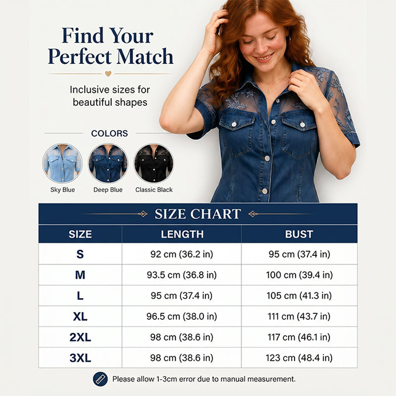 Dames mode sheer lace denim minijurk